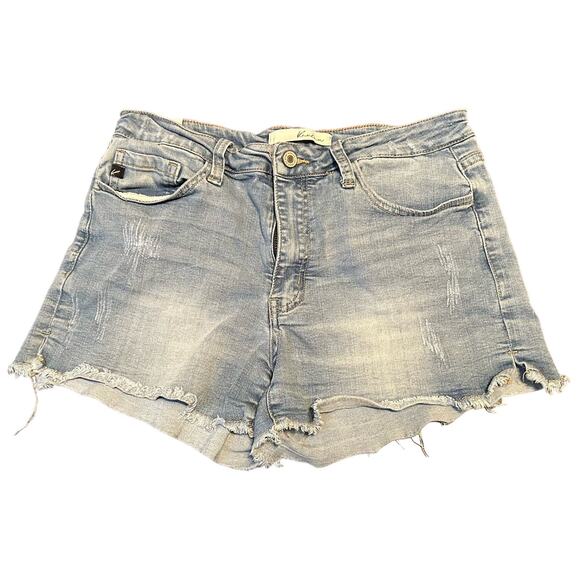 KanCan Shorts Women's Jean Denim Shorts Cut Off Distressed Mid Rise Size 28 - Picture 1 of 10